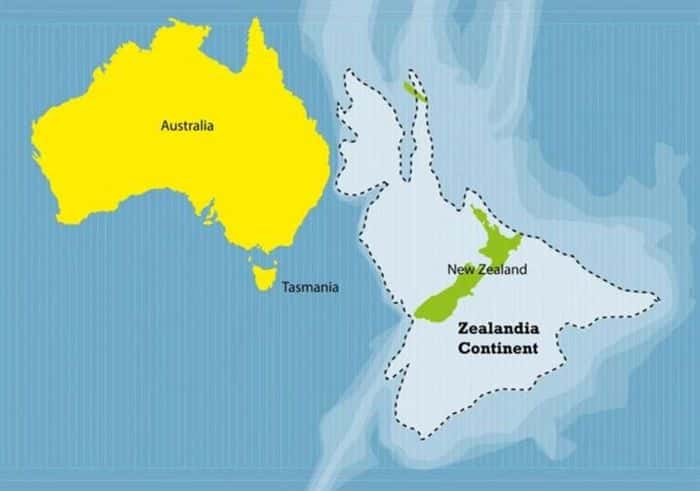 Khoảng 94% diện tích Zealandia chìm dưới đáy biển.