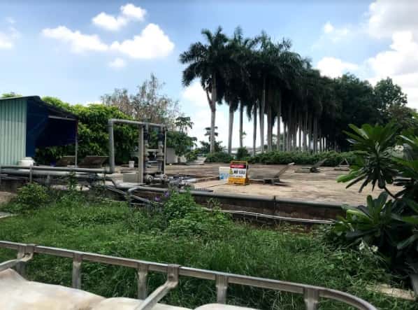 Trạm xử lý nước thải của dự án Saigon Pearl nằm trên hành lang bảo vệ sông.
