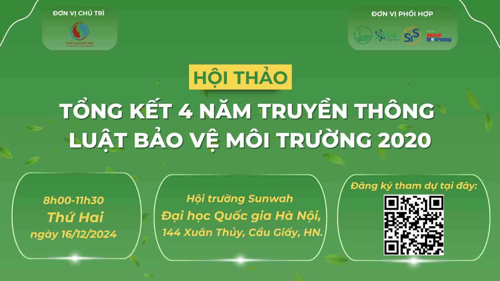 Sắp diễn ra Hội thảo “Tổng kết 4 năm tuyên truyền Luật Bảo vệ môi trường 2020”