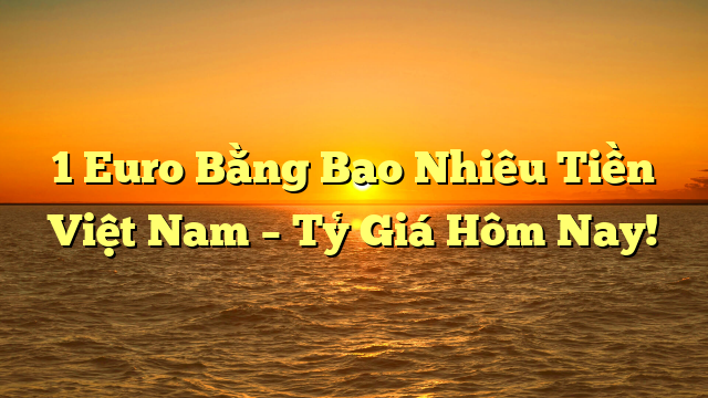 1 Euro Bằng Bao Nhiêu Tiền Việt Nam – Tỷ Giá Hôm Nay!